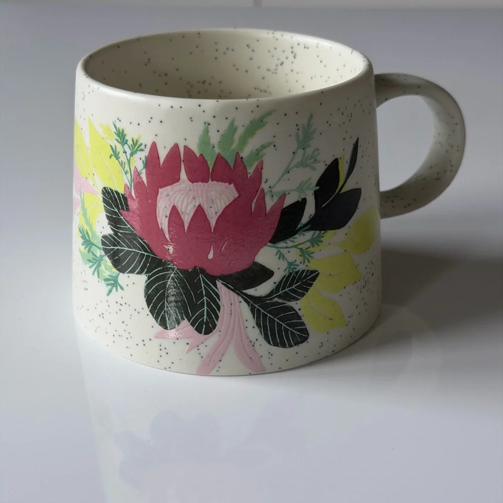 Starbucks Summer 2022 Cactus Floral Ceramic Speckled Coffee Mug -14 Oz